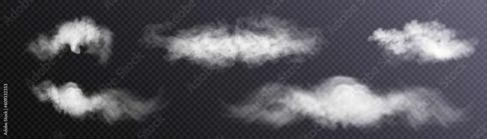 Poster translucent smoke isolated on a transparent background. steam effect special effect. vector texture 