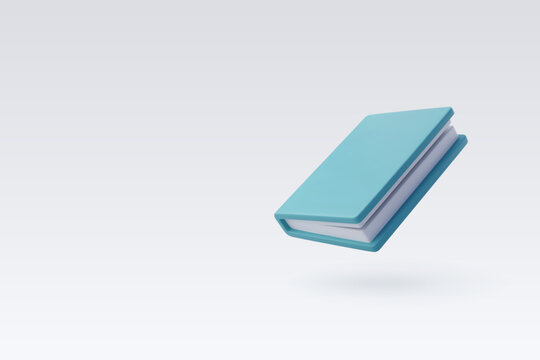 3d Vector Closed Book, Back to school concept.