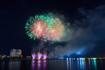 danang, international fireworks festival, diff, diff 2023, finland firework turn, vietnam, night photography, celebration, 2023, holiday, fire, new, party, skyline, display, celebrate, year, fireworks