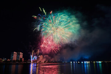 danang, international fireworks festival, diff, diff 2023, finland firework turn, vietnam, night photography, celebration, 2023, holiday, fire, new, party, skyline, display, celebrate, year, fireworks
