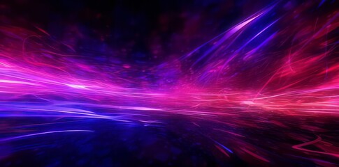 Dynamic Cosmic Space: Abstract Image with Backlight and High Horizon Lines. Generative AI.