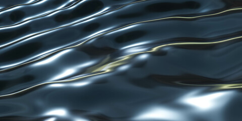 Illustration of a realistic 3D render of the dynamic and wavy surface of water 3d render