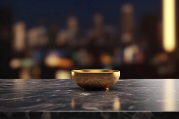 Fototapeta na wymiar Modern Empty Dark Marble Table Top or Kitchen Island. Generative AI
