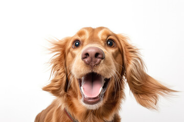 Portrait of happy dog. Generative AI