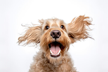 Portrait of happy dog. Generative AI