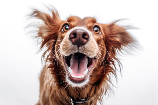 Portrait of happy dog. Generative AI