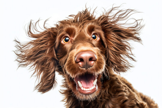 Portrait of happy dog. Generative AI
