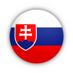 Flaga Słowacji Przycisk - obrazy, fototapety, plakaty
