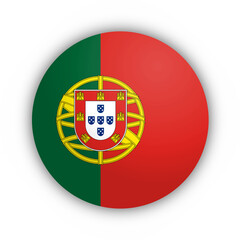 Flaga Portugali Przycisk - obrazy, fototapety, plakaty