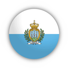 Flaga San Marino Przycisk - obrazy, fototapety, plakaty