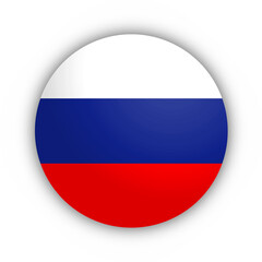 Flaga Rosji Przycisk - obrazy, fototapety, plakaty