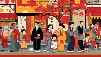 お祭りの賑わい15:AI生成
