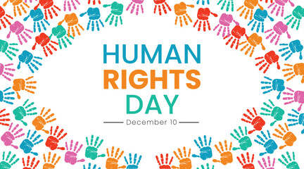 Colorful Handprints Highlighting Human Rights Day on December 10