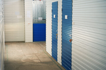 Big warehouse storage indoors with self-storage unit