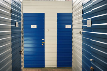 Empty warehouse storage indoors with self-storage unit