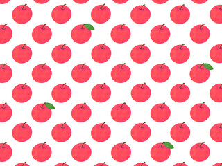 手描きりんごのパターン背景壁紙