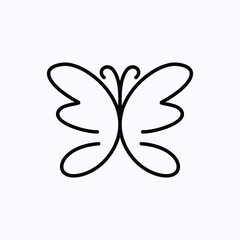 butterfly icon vector design illustration line art. tatoo and pattern idea. eps 10