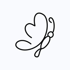 butterfly icon vector design illustration line art. tatoo and pattern idea. eps 10