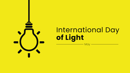 Digital vector illustration of a yellow poster for international day of light