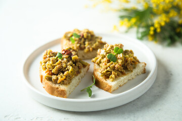 Homemade olive tapenade with sun dried tomatoes