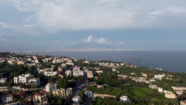 Incredible view at naples city with vesuvio background