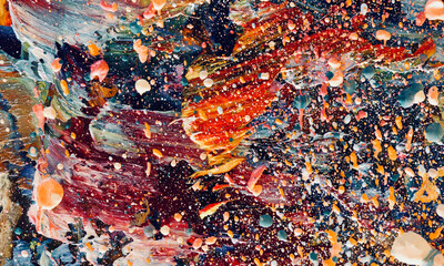 Colorful abstract background wallpaper. Modern motif visual art. Mixtures of oil paint. Trendy hand...