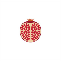 pomegranate isolated on white