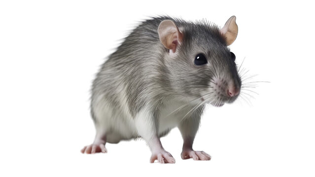 Rat isolated on transparent background created with generative AI technology