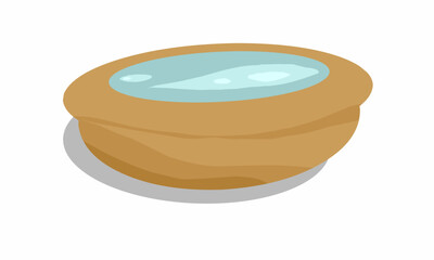 Vector illustration of a bowl with water isolated on white background 