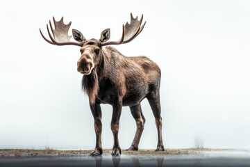 Moose, an true icon of the untamed wilderness. Generative AI