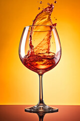 red alcohol background liquid party gradient glass white closeup wine drink. Generative AI.