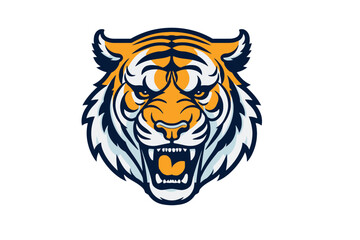 Tiger head mascot vector illustration. Suitable for sport team logo, badge, label and t-shirt printing.