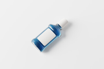 blue mouth wash liquid bottle
