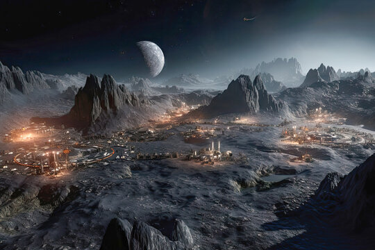Expansive Space Mining Operation on Icy Moons of Jupiter like Europa and Ganymede. Generative AI