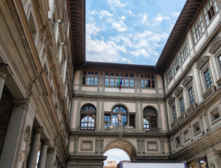 Obraz premium Uffizi Gallery. Piazza degli Uffizi square in Florence, Italy