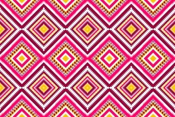 fabric and rug design ethnic tile repeat pattern abstract textile print wallpaper square circle star pink yellow white brown