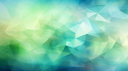 Obraz premium Triangular design with gradient background, pale green and sky blue