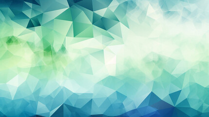 Obraz premium Triangular design with gradient background, pale green and sky blue