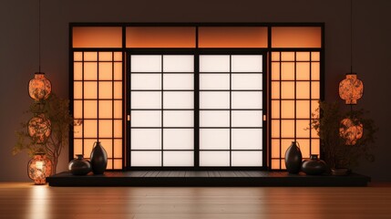 Serene Japanese Style Wall Backdrop