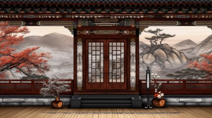 Luxurious Korean Style Wall Backdrop