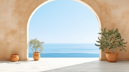 Serene Mediterranean Wall Backdrop
