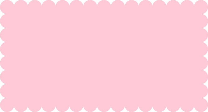 Pink scallop frame borders for text, blank notepad with writing space for web presentation, cutout,png transparent.