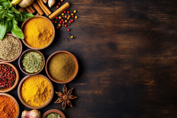 Obraz na płótnie Canvas herb cooking seed powder spice indian dry food ingredient background seasoning. Generative AI.