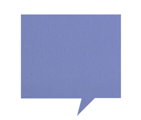 Purple paper speech bubble on transparent background. Blank chat bubble png.