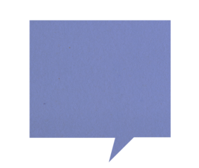 Purple paper speech bubble on transparent background. Blank chat bubble png.