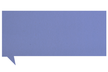 Purple paper speech bubble on transparent background. Blank chat bubble png.