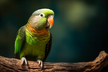 Carolina Parakeet, once found in the Southeastern United States. Sadly, it serves as a reminder of the loss of yet another species due to human impact. Generative AI.