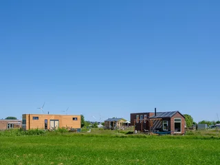 Stoff pro Meter Tiny houses in Biddinghuizen, Flevoland province © Holland-PhotostockNL