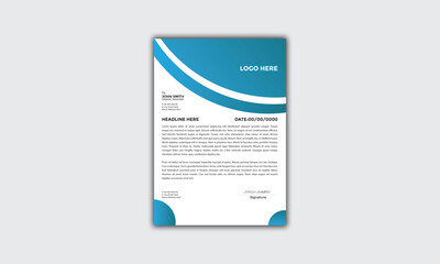 Modern Corporate and Creative Letterhead Design Template Vertical Name Minimal Simple and Clean White Black and blue Business Vector Illustration Colorful Gradient Letterhead Design Banner