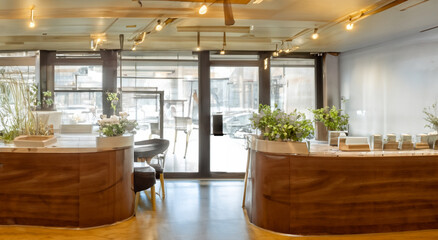 beautiful cafe with a bar